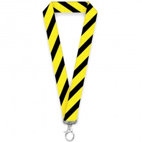 Lanyard personalizat galben cu dungi negre
